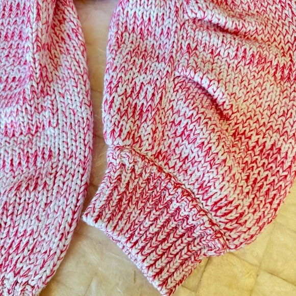 $275 ELIE TAHARI Puff Sleeve Sweater Pink Combo Peruvian 100% Cotton white M - Picture 8 of 14